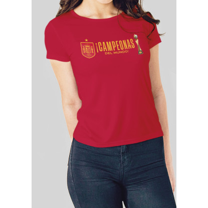 CAMISETA CAMPEONAS MUNDIAL ROJA MUJER