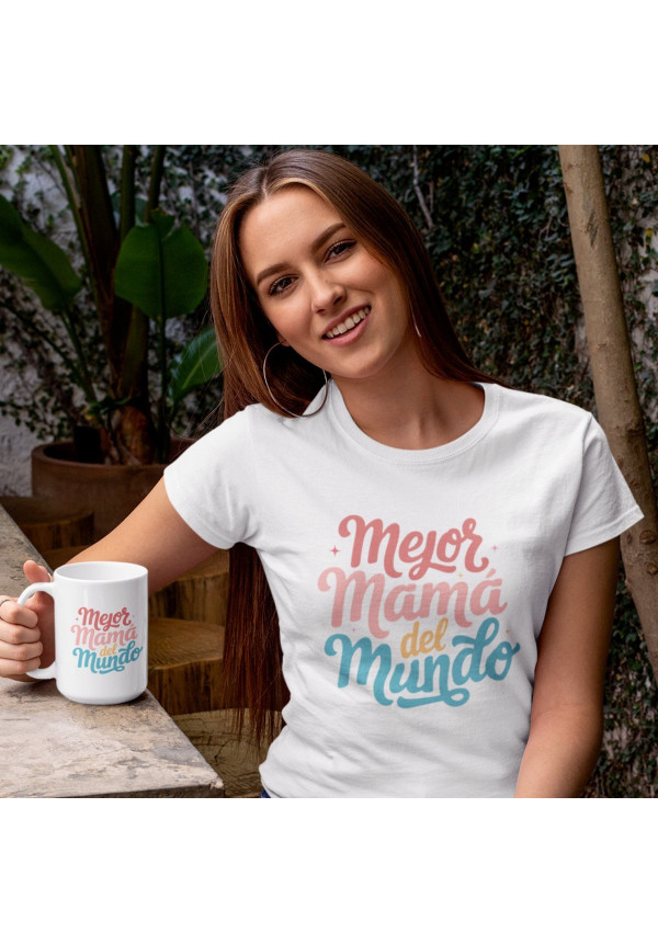 LOTE CAMISETA Y TAZA MEJOR MAMÁ DEL MUNDO
