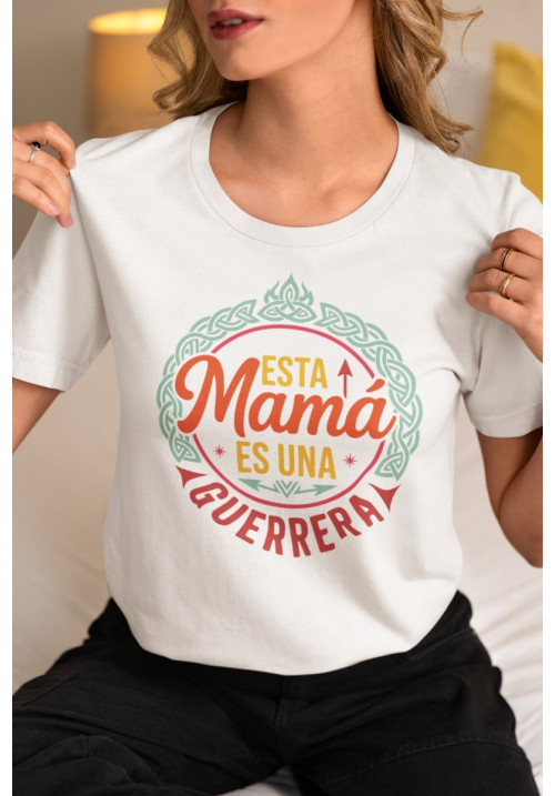 LOTE CAMISETA Y TAZA ESTA MAMÁ ES UNA GUERRERA
